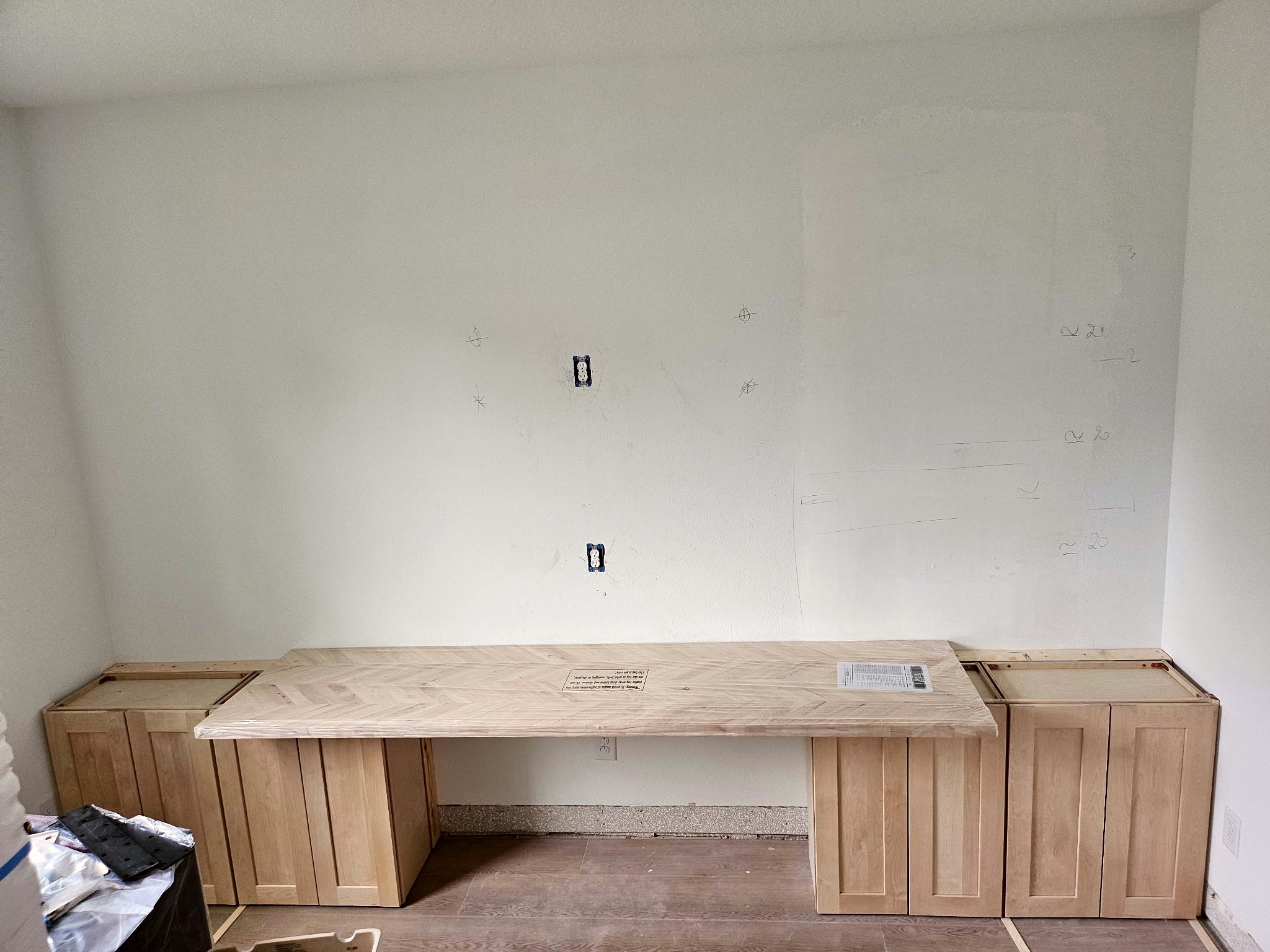Custom carpentry bench under construction